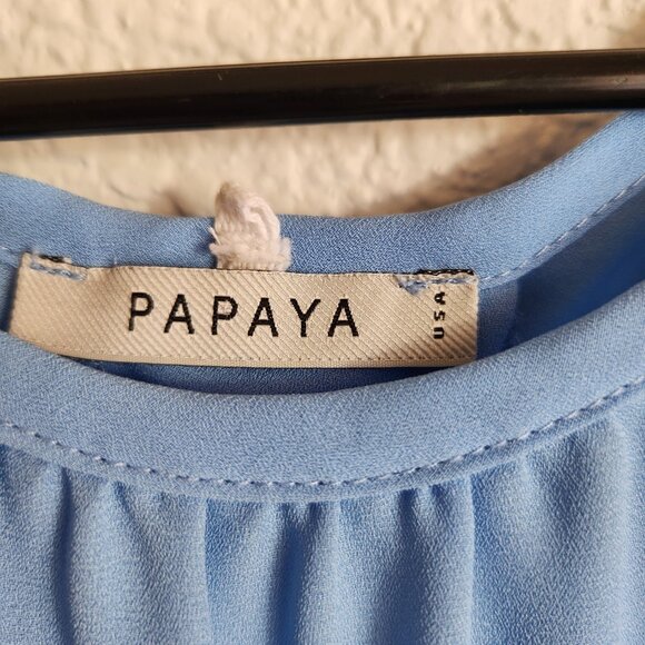 Papaya Light Blue Halter Neck Tank Top Blouse Small - Picture 4 of 6